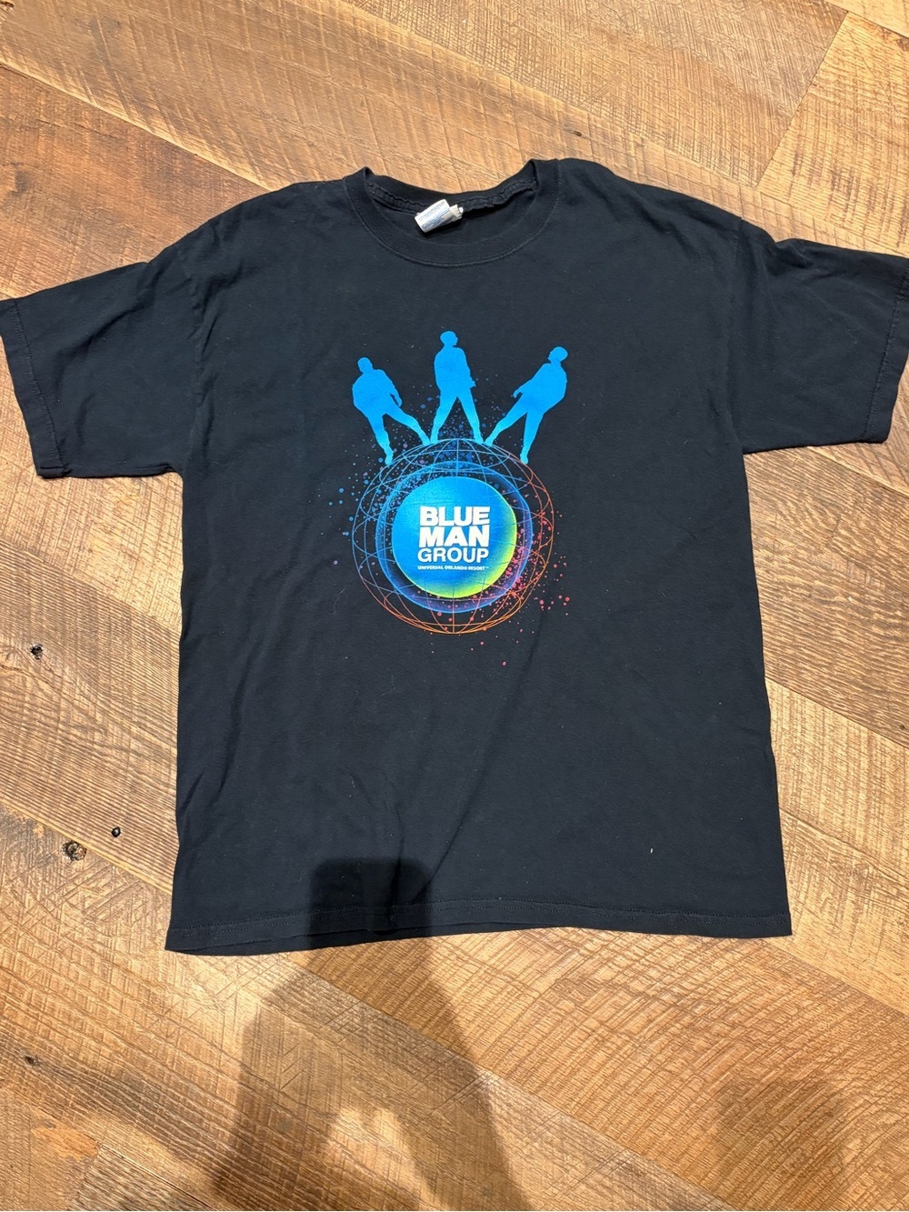 Y2K Blue Man Group Universal Studios Graphic Tee Navy Large